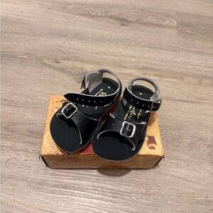 Black Kids Double-Buckle Sandals